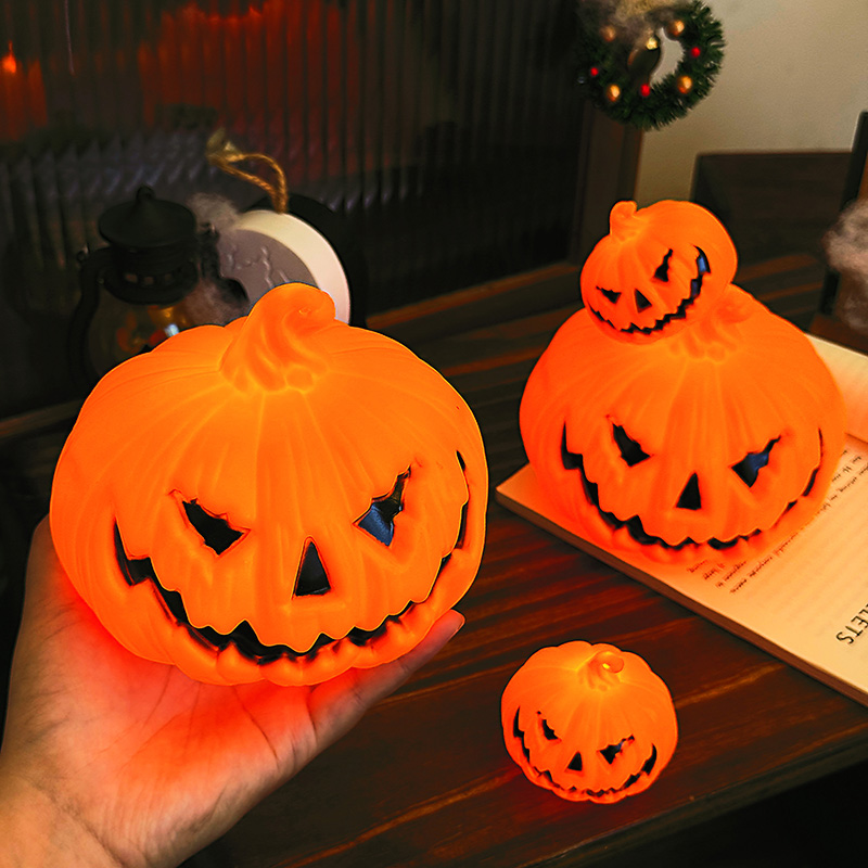 万圣节装饰品场景布置道具摆件南瓜灯氛围蜡烛拍照酒吧店铺小玩具