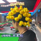 可爱弹簧黄鸡发夹惩罚道具卖萌神器高颜值卡通发卡立体版 小鸡头饰