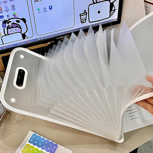 带标签风琴文件夹透明插页