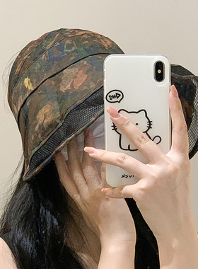 夏季新款高颜值韩版环绕式遮阳帽透气大帽檐防晒帽森系太阳帽