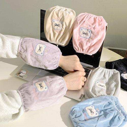 ins风少女心袖套卡通成人学生防脏秋冬季韩版白色萌羽绒服袖套袖