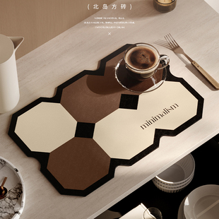 沥水垫厨房台面吸水咖啡吧台垫防水餐具桌垫碗盘杯垫桌面防烫垫子