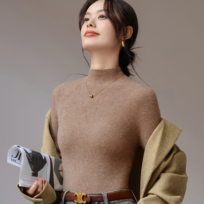 新款一线成衣半高领毛衣女秋冬