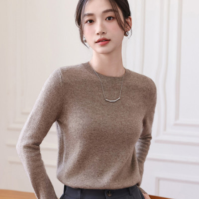 新款圆领毛衣女春秋薄款打底衫