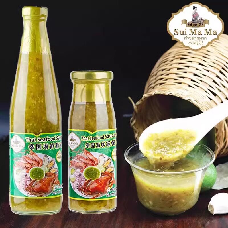 泰国进口水妈妈海鲜酱570ml蒜味蘸酱烤肉火锅调味蘸料泰式料理