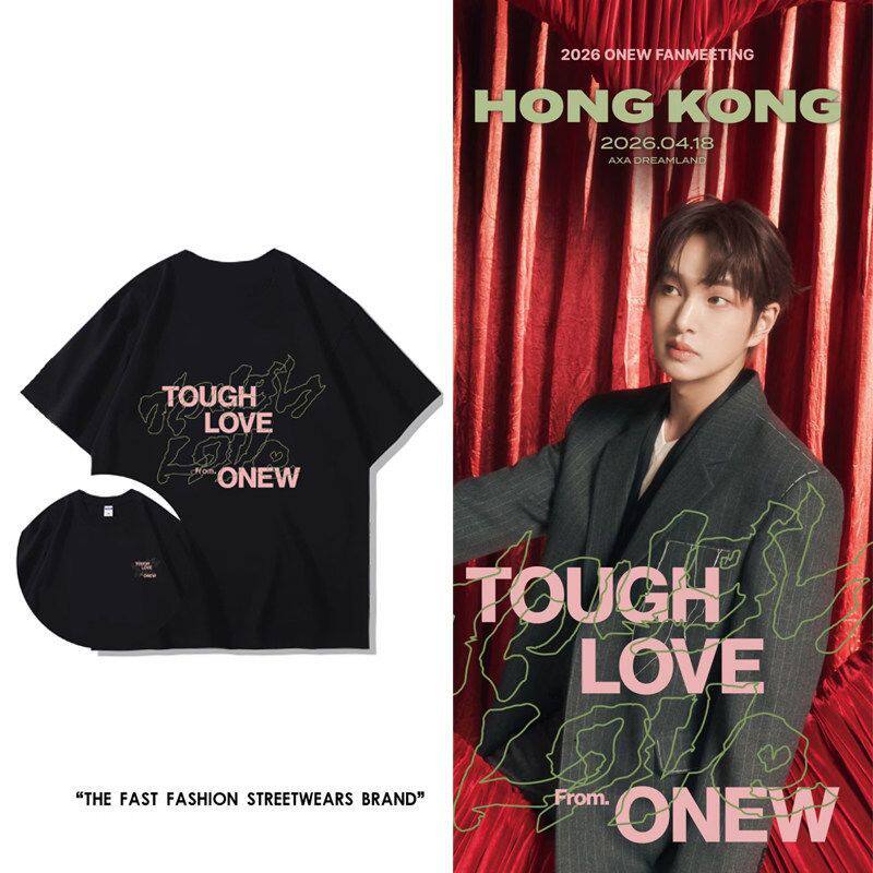 温流 ONEW FANMEETING TOUGH LOVE香港演唱会同款海报印花短袖T恤
