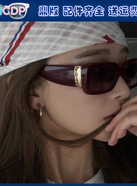 26小香墨镜方形宽边太阳镜金属镂空侧边镜腿眼镜遮阳男女开车专用