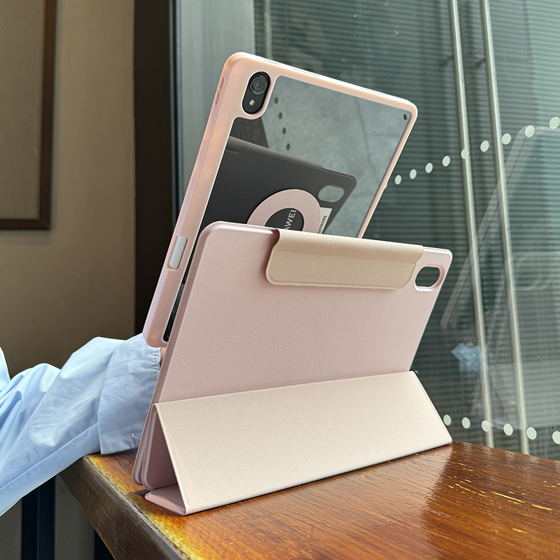 适用华为平板matepad11.5s保护套2023air亚克力防弯se无笔槽12.6磁吸10.8旋转三折10.4全包边透明防摔壳新款