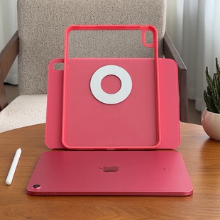 适用于iPad11保护壳2025款3Y折不带笔槽第十代轻薄透明亚克力ipad10苹果平板磁吸拆分11寸西瓜红色皮套防弯摔