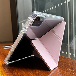 3+y支撑适用小米8平板7pad保护套一体式6spro旋转Kpad红米RedmiPad12.1带笔槽亚克力透明硬壳防弯摔5包边三折