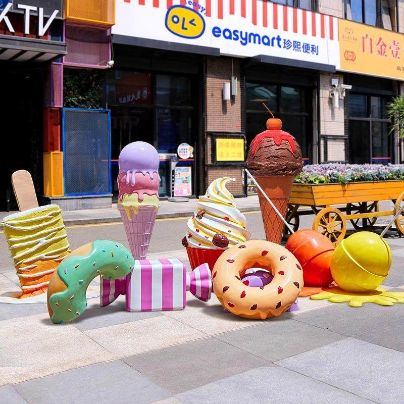 户外创意冰淇淋玻璃钢雕塑商场仿真甜品组合装饰大型雪糕落地摆件,家居饰品,户外/庭院摆件,淘宝优惠券,粉丝福利购,淘宝优惠卷