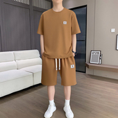 短袖 个性 T恤五分裤 2025夏季 男士 潮牌休闲运动时尚 套装 新款 两件套