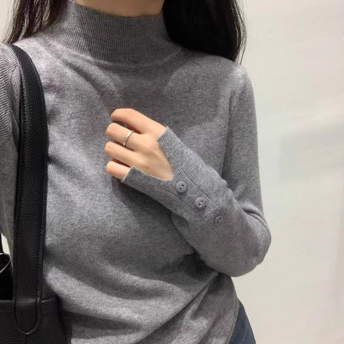 2025秋冬新款半高领羊毛针织打底衫女套头百搭修身设计感内搭毛衣,个性定制/设计服务/DIY,棉服工装,淘宝优惠券,粉丝福利购,淘宝优惠卷