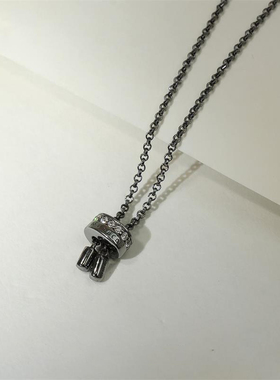 apm monaco  可调节链条项链送男友送女友 - 深灰色银 AC5506XBR