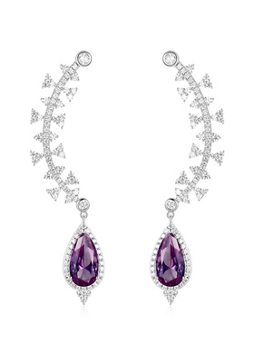 APM Monaco 2025新款爆款女士925纯银紫色水滴形耳环 AE14845XCC