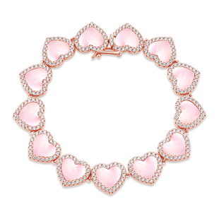 Monaco粉色爱心贝母手链设计感高级礼物送女友 APM 生日礼物