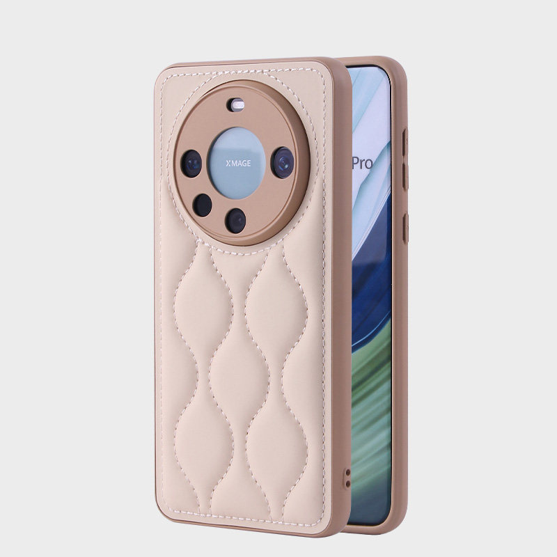 适用华为mate60法式织革手机壳