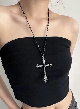 复古暗黑风十字架项链亚文化