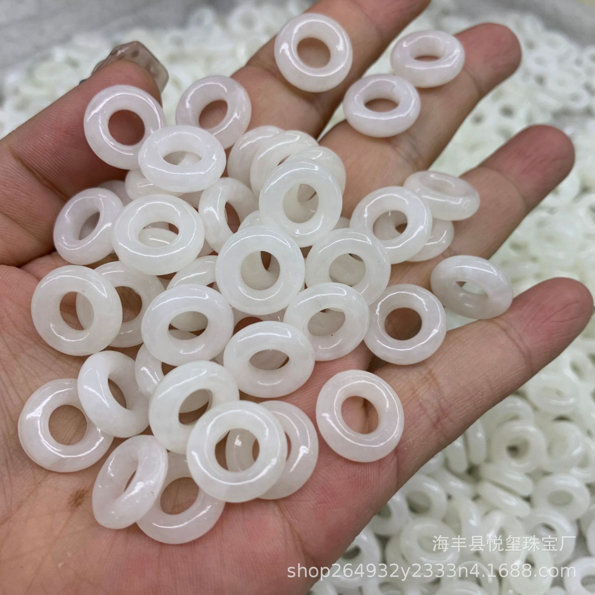 和田玉14mm平安扣跑环配件