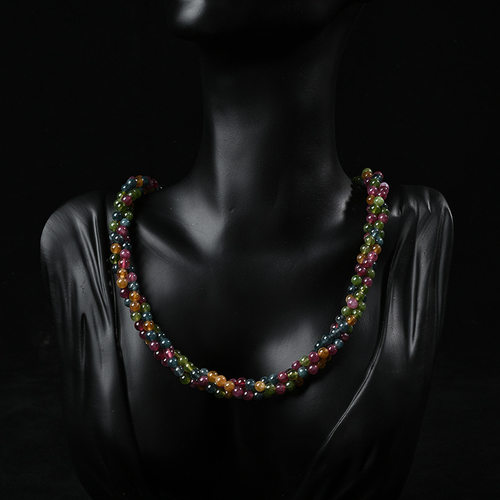 天然巴山翠玉麻花项链套装