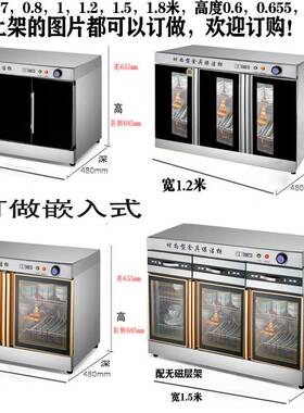 订做嵌入式双门消毒柜商用柜大型定制消毒碗柜餐具餐柜茶水配餐柜