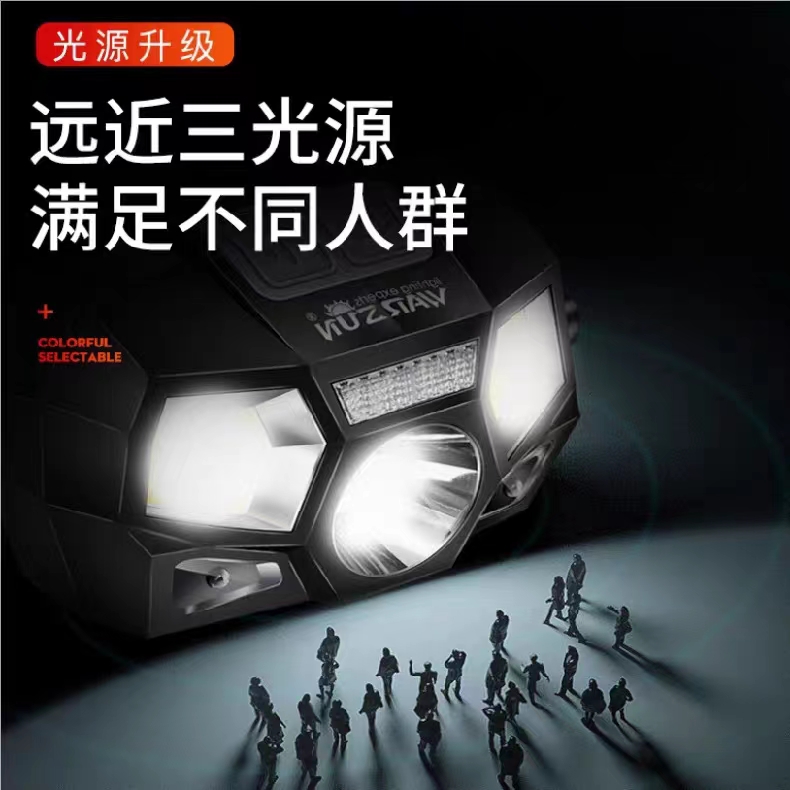 沃尔森t202双光超长续航感应头灯