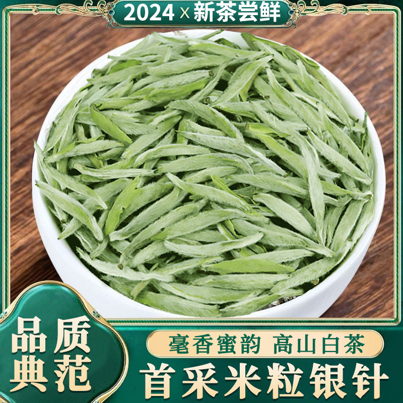 2024毫香头采米粒芽福鼎荒山白茶白毫银针特级明前春茶收藏装