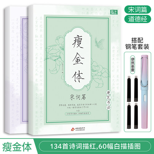瘦金体硬笔字帖书法临摹道德经宋词硬笔练习本书法临摹字帖新手入门硬笔字帖钢笔套装宋徽宗书法练习字帖