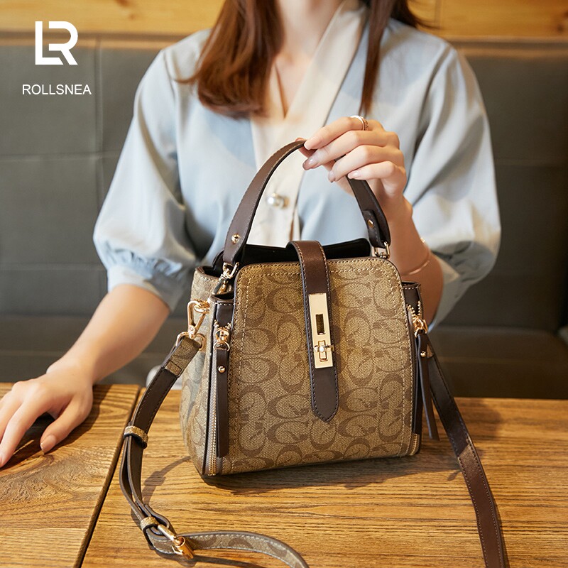 ROLLSNEA/正品包包2020新款潮斜挎单肩手提包女大容量时尚水桶包