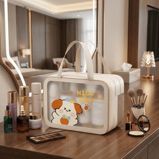手提式干湿分离洗漱包大容量收纳袋化妆品防水透明旅行包旅行