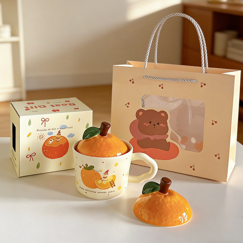 家用喝水杯子办公室早餐杯高颜值水杯大容量新款马克杯带盖陶瓷杯,餐饮具,马克杯盖,淘宝优惠券,粉丝福利购,淘宝优惠卷