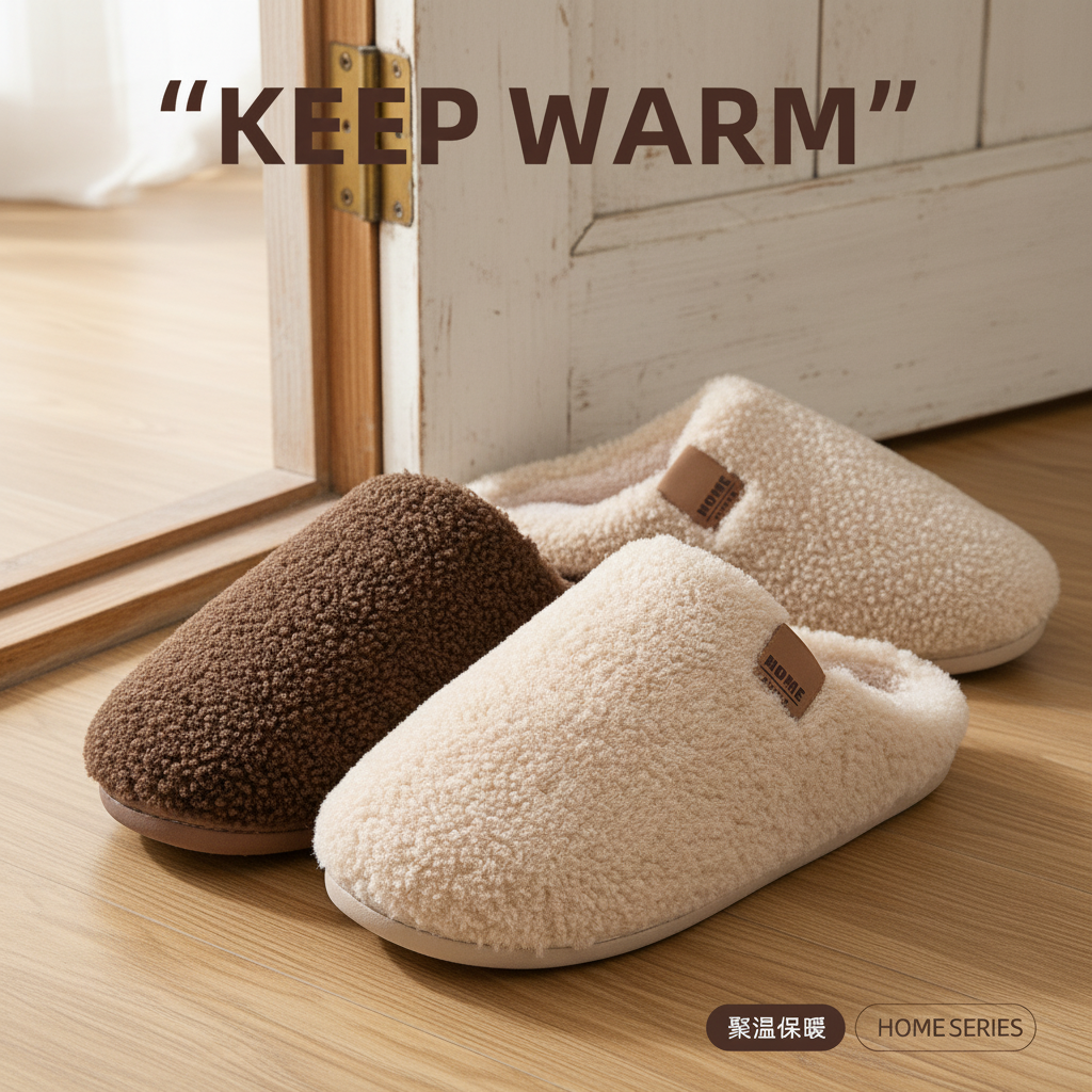 高端防滑棉拖鞋女冬季室内家居