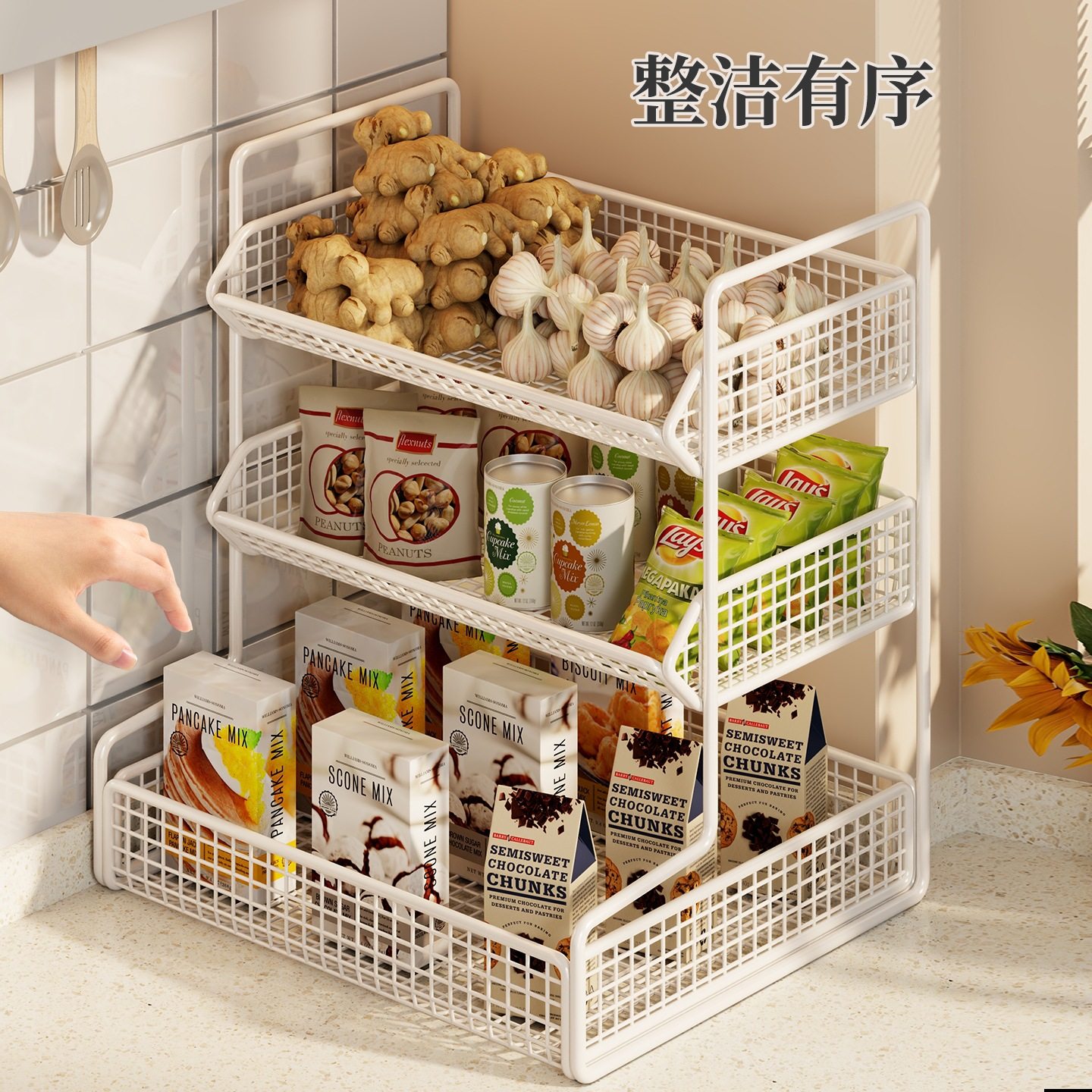 厨房置物架台面收纳蔬菜水果筐桌面放菜架子多功能多层果蔬菜篮子,厨房/烹饪用具,果蔬置物架/篮/框,淘宝优惠券,粉丝福利购,淘宝优惠卷