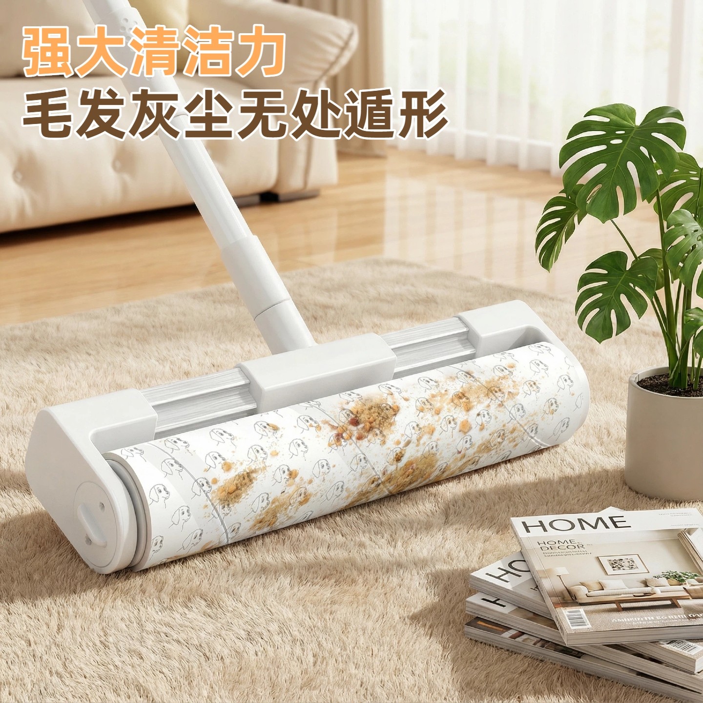 粘毛器滚筒长杆滚刷猫替换大黏沾床上扫地板滚柄吸头发神器可撕纸,家庭/个人清洁工具,地板粘尘/粘毛器,淘宝优惠券,粉丝福利购,淘宝优惠卷