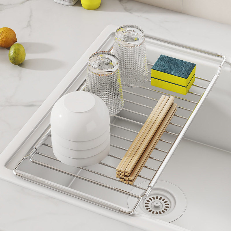 不锈钢沥水篮厨房加厚水槽置物架可伸缩洗菜盆抹布滤水家用,家装主材,沥水篮,淘宝优惠券,粉丝福利购,淘宝优惠卷