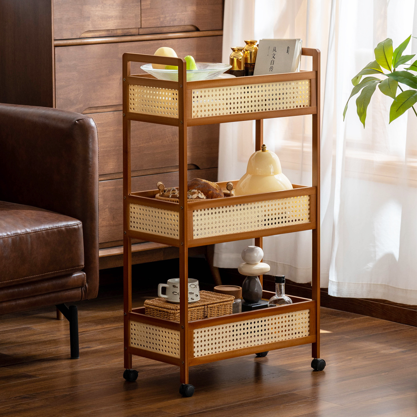 小推车移动收纳架零食置物架客厅