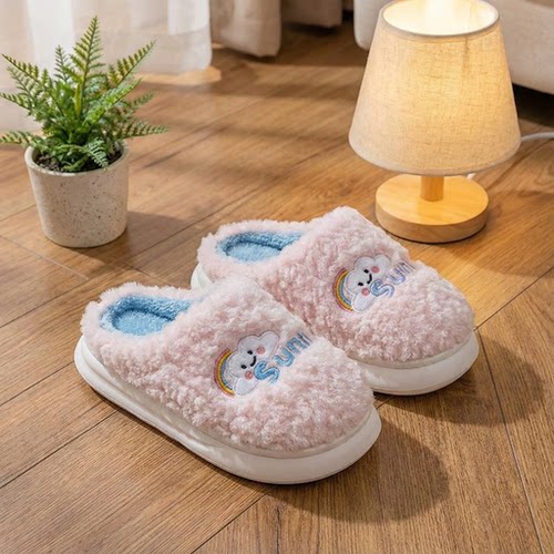 棉拖鞋女款冬季情侣防滑软底毛毛