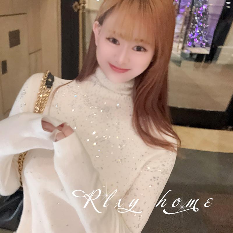 欧货精品烫钻高领打底衫