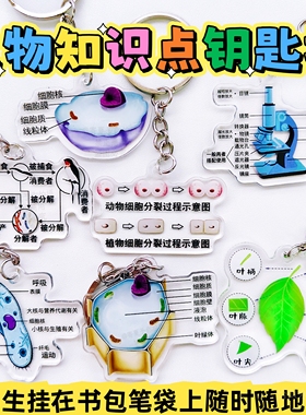 生物知识点钥匙扣书包挂件学生奖品奖励礼物地生会考礼物开学毕业