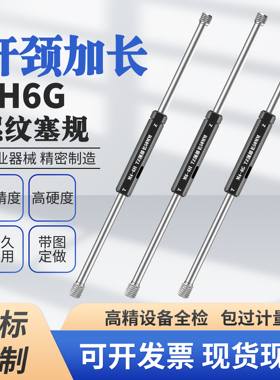 6H6G双头杆径颈部加长螺纹塞规通止规牙规M1.6M2M2.5M3M4M5M6M7M8