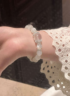 天然白月光水晶手串手链