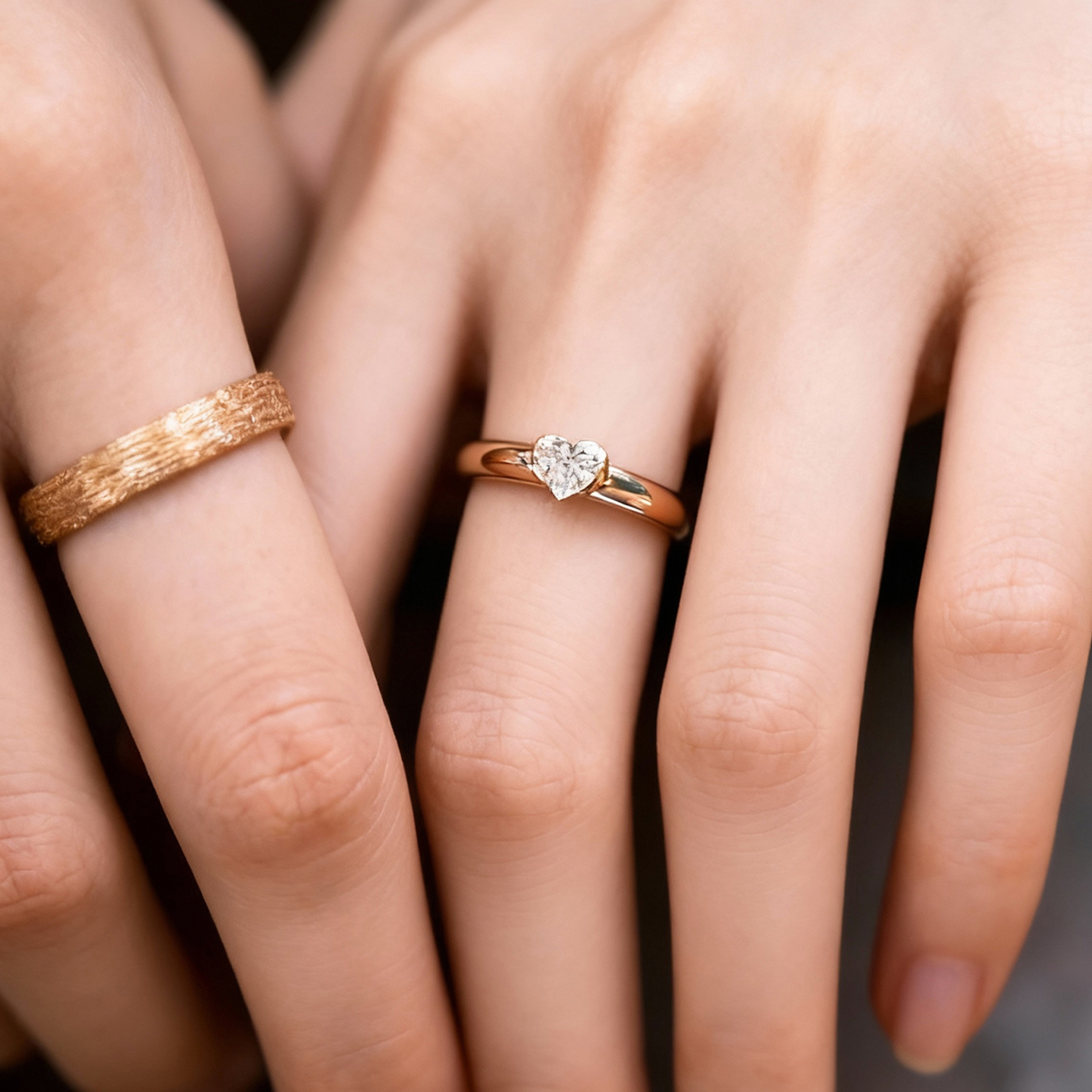 OBD原创925银实验室培育钻石戒指心形情侣款对戒男女求婚订婚指环