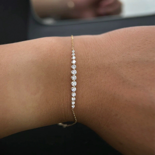 OBD原创实验室培育钻石泡泡钻手链S925银满天星轻奢精致爆闪手环