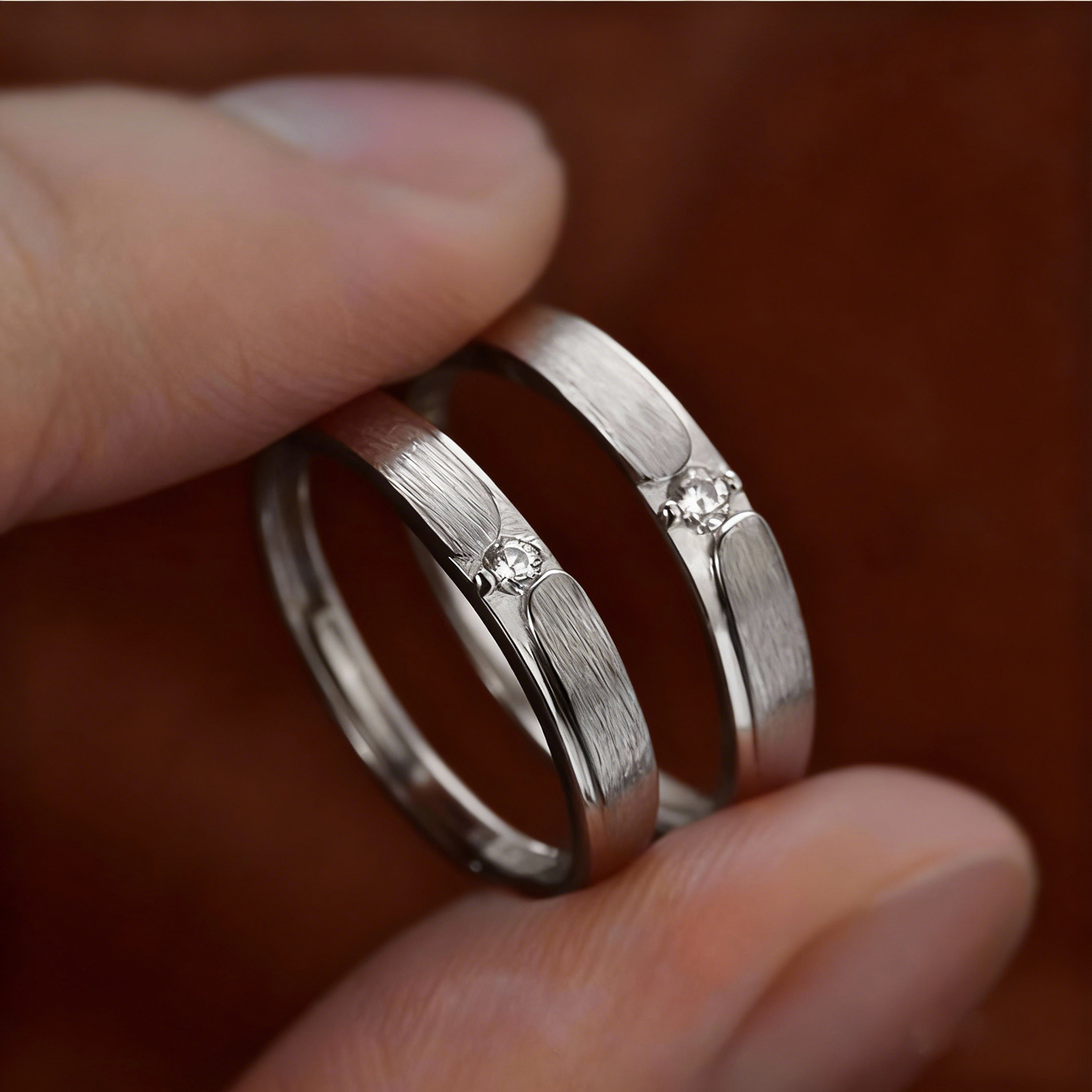 OBD925银培育钻石戒指女情侣钻戒