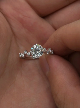 OBD培育钻石女戒S925银结婚戒指