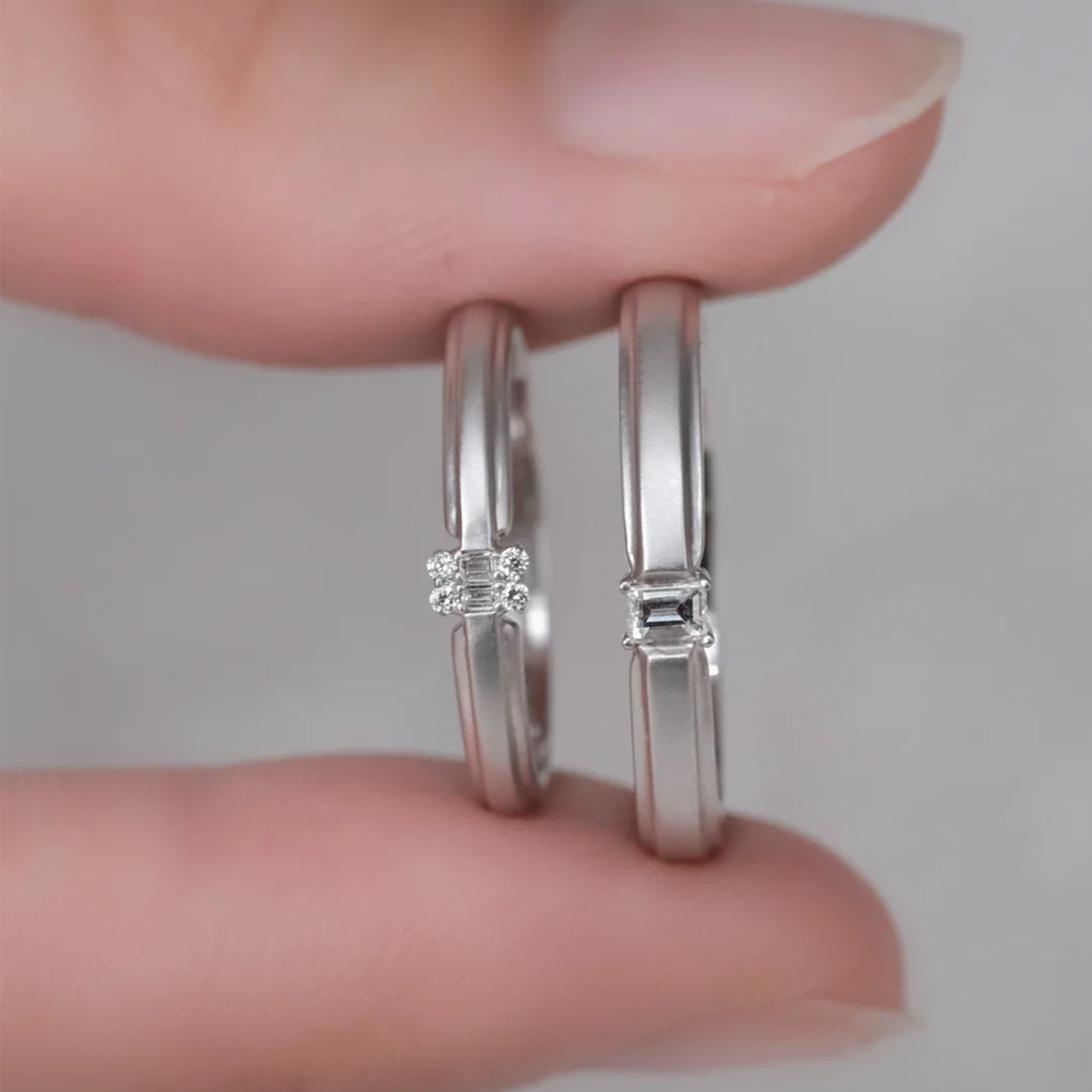 OBD925银实验室培育钻石情侣钻戒