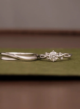 OBD培育钻石女戒S925银情侣对戒