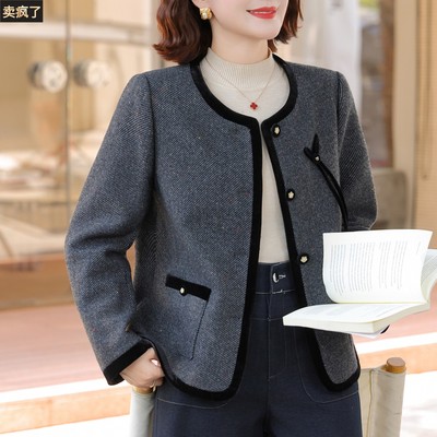 小个子妈妈春秋装小香风外套50多岁品牌中老年女士贵夫人上衣洋气