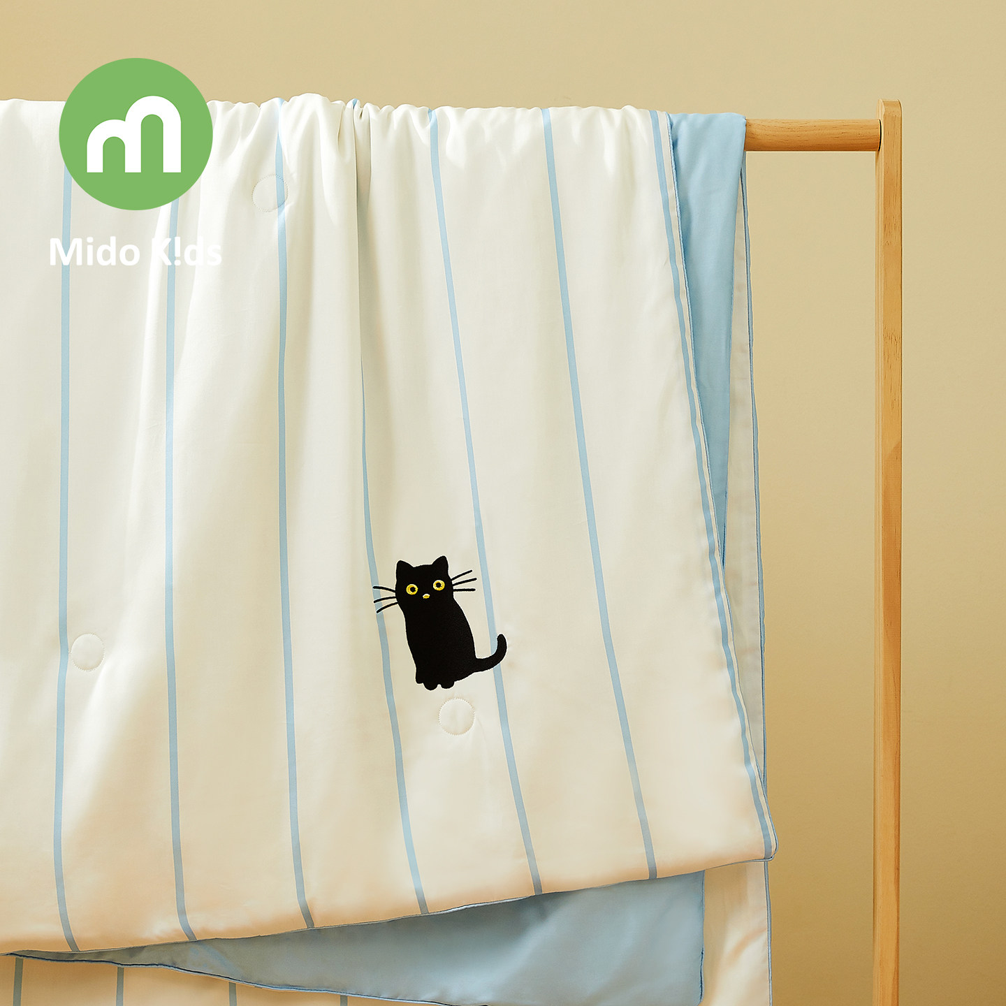 儿童天丝夏凉被四件套冰丝空调被莱赛尔纤维单双人夏被-神秘猫猫