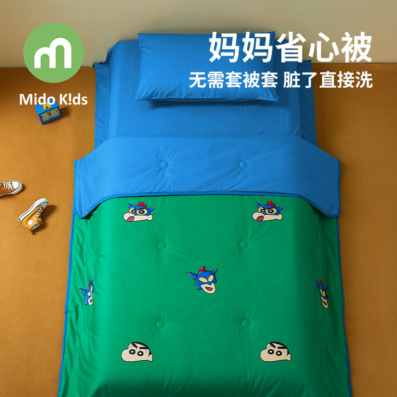 儿童纯棉夏被可水洗被子被芯春秋被蜡笔小新男童省心被-超人小新